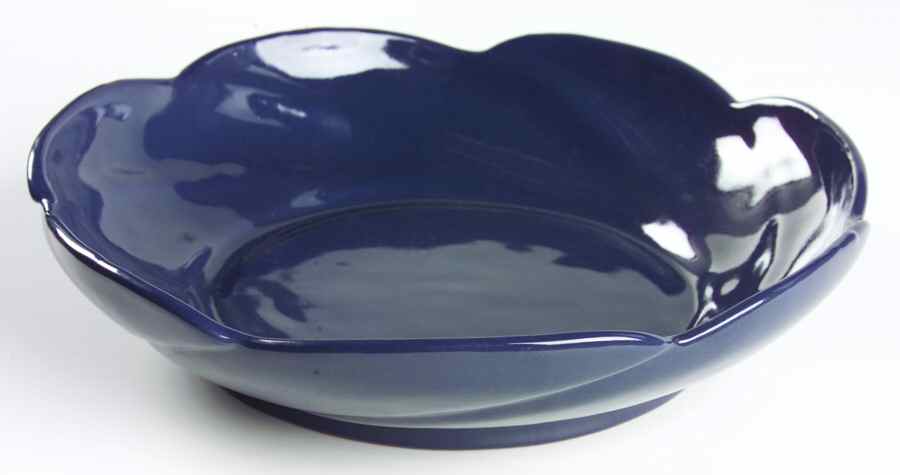 Plainsman Navy Blue Scalloped Bowl by Frankoma-1