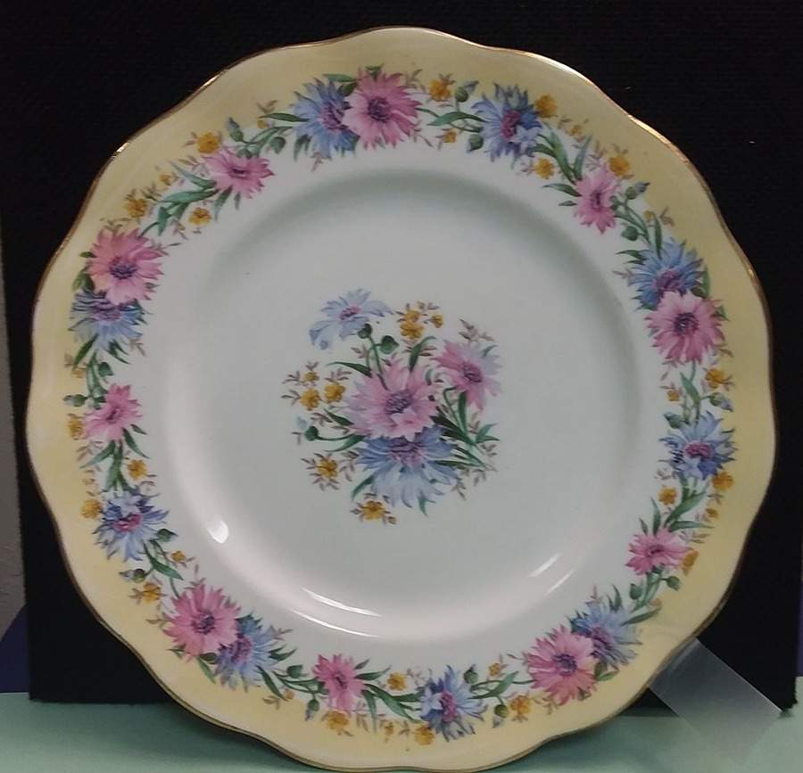 Cornflower Yellow Dinner Plate by Foley-1
