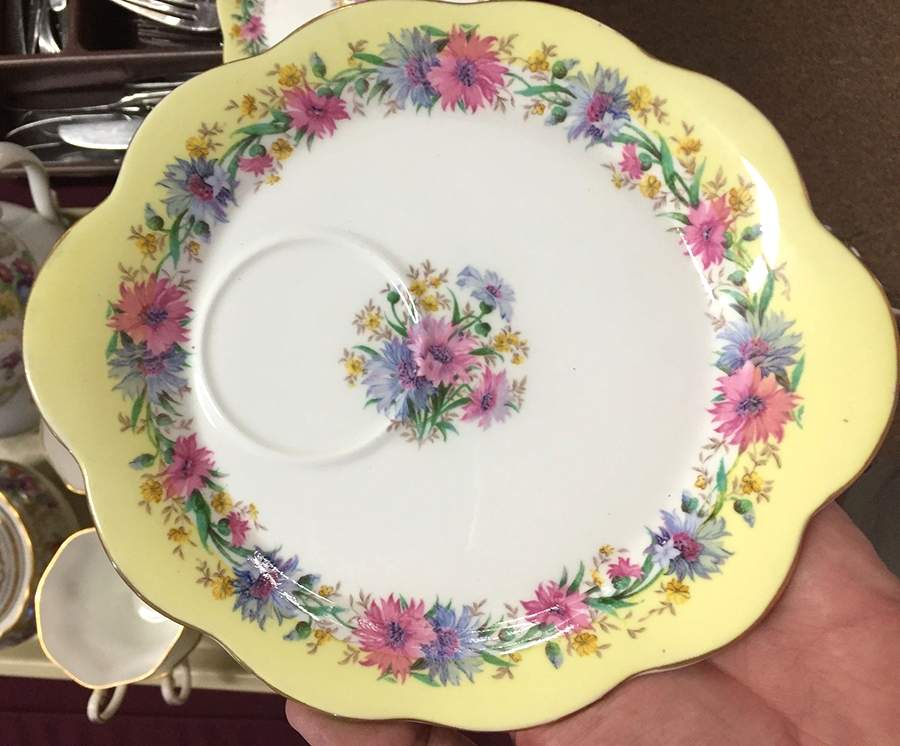 Cornflower Yellow Snack Plate by Foley-1