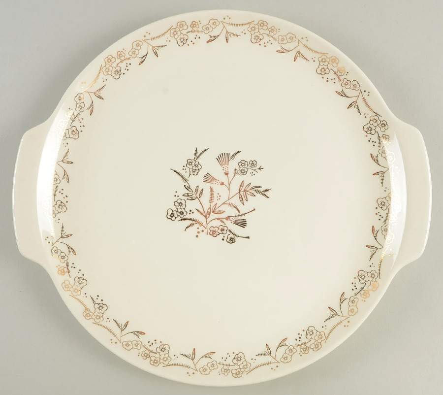 Golden Dawn Handled Cake Plate by French Saxon-1