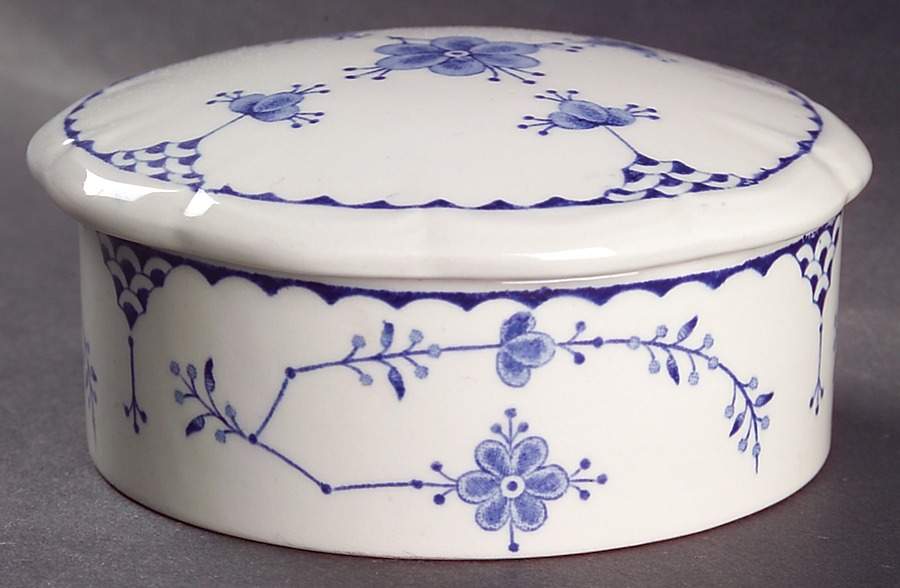 Denmark Blue Round Box & Lid by Franciscan-1