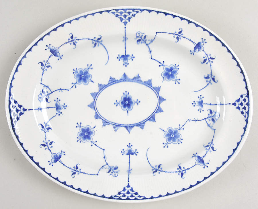Denmark Blue 11" Oval Serving Platter by Furnivals-1