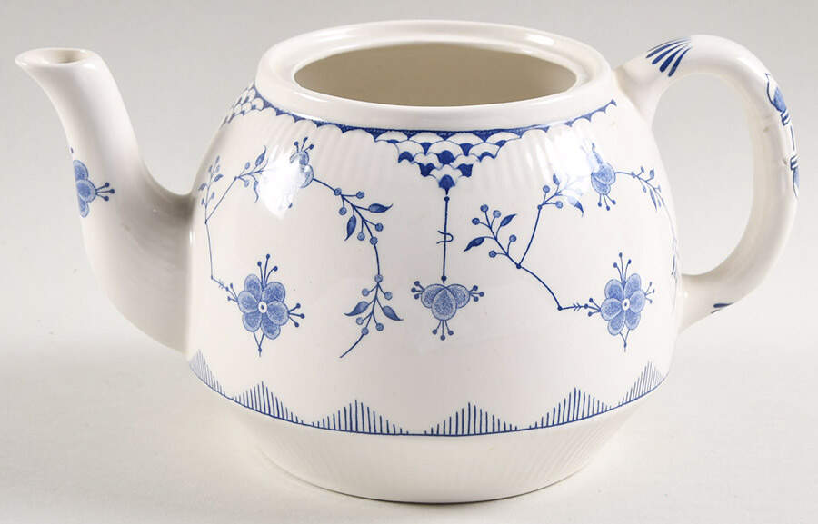 Denmark Blue Teapot No Lid by Furnivals-1