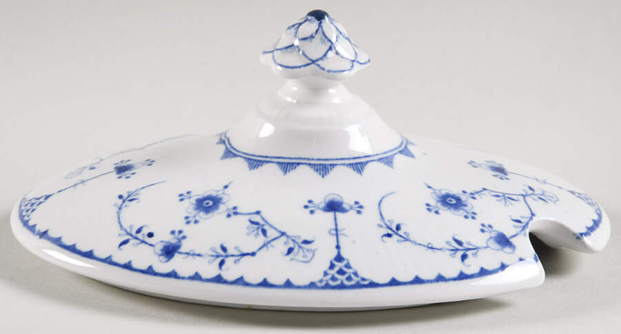 Denmark Blue Lid for Sauce Boat by Furnivals-1