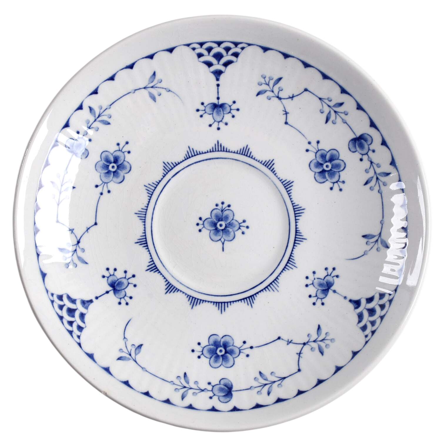 Denmark Blue Saucer for Flat Cup by Furnivals-1