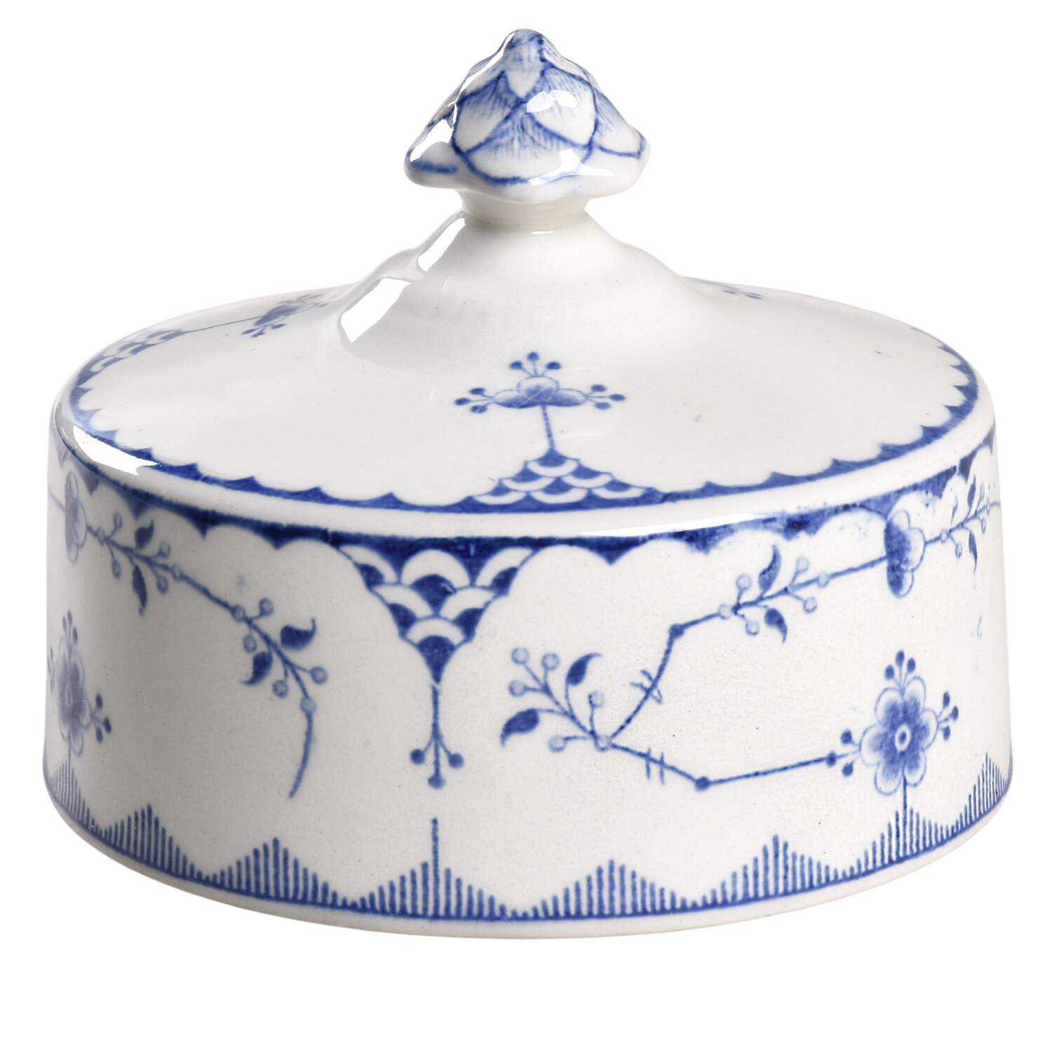 Denmark Blue Lid for Round Butter by Furnivals-1