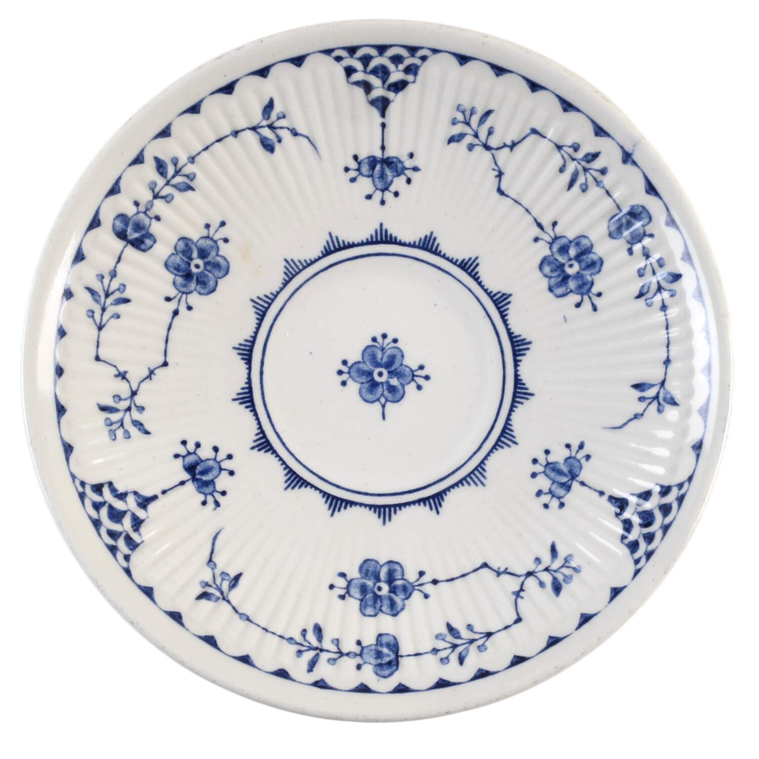 Denmark Blue Saucer for Flat Cup by Furnivals-1