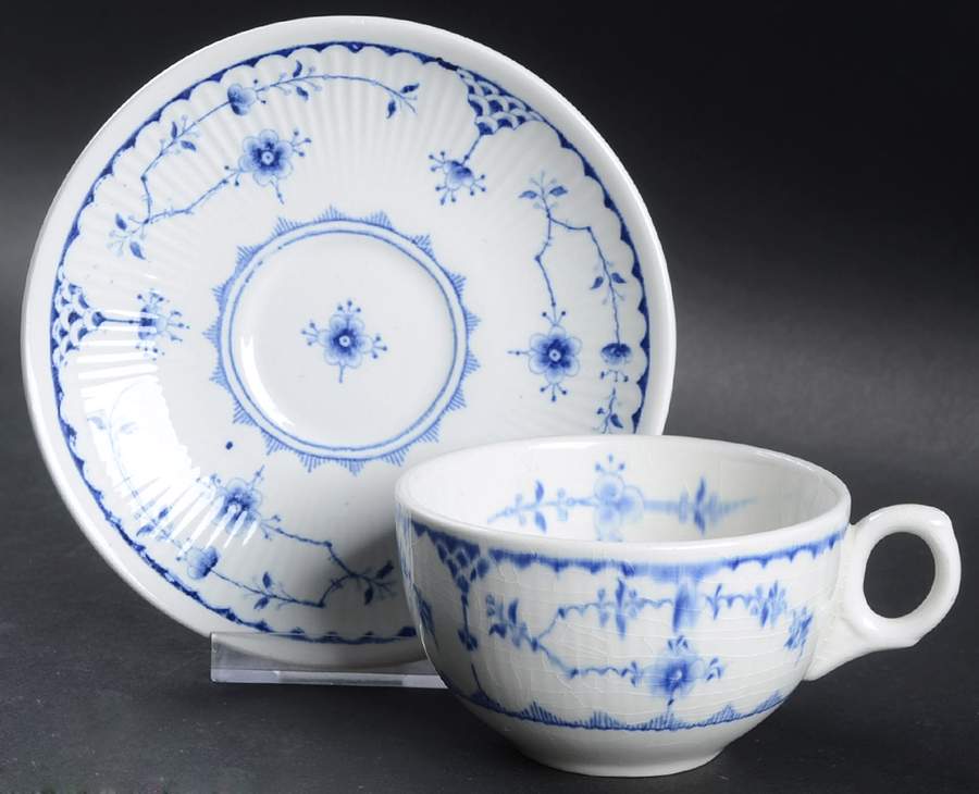 Denmark Blue Flat Cup & Saucer Set by Furnivals-1
