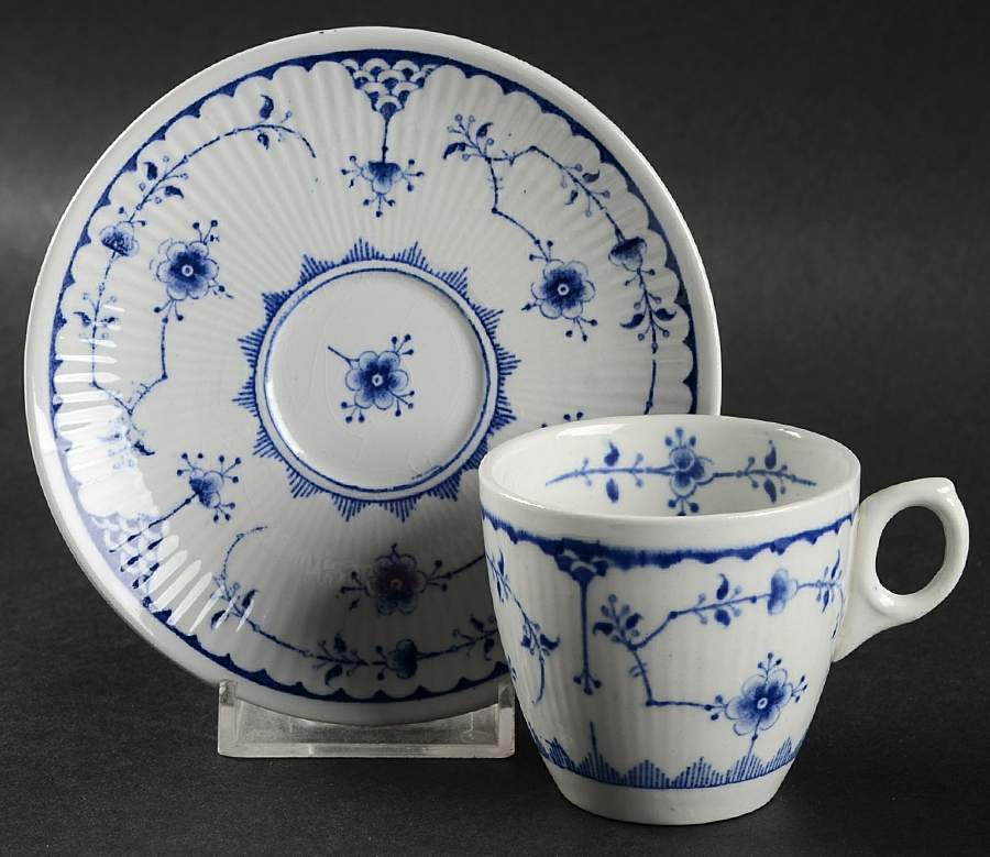 Denmark Blue Flat Demitasse Cup & Saucer Set by Furnivals-1