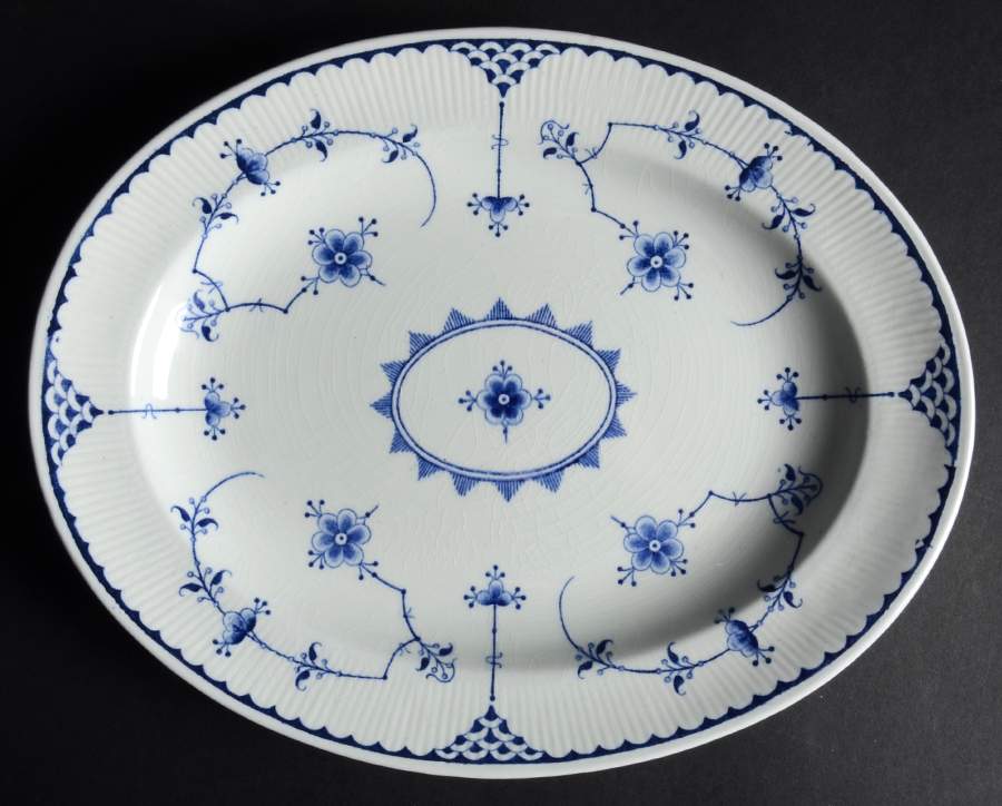 Denmark Blue 10" Oval Serving Platter by Furnivals-1