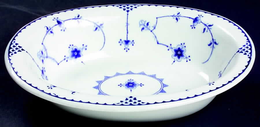 Denmark Blue 8" Oval Vegetable Bowl by Furnivals-1