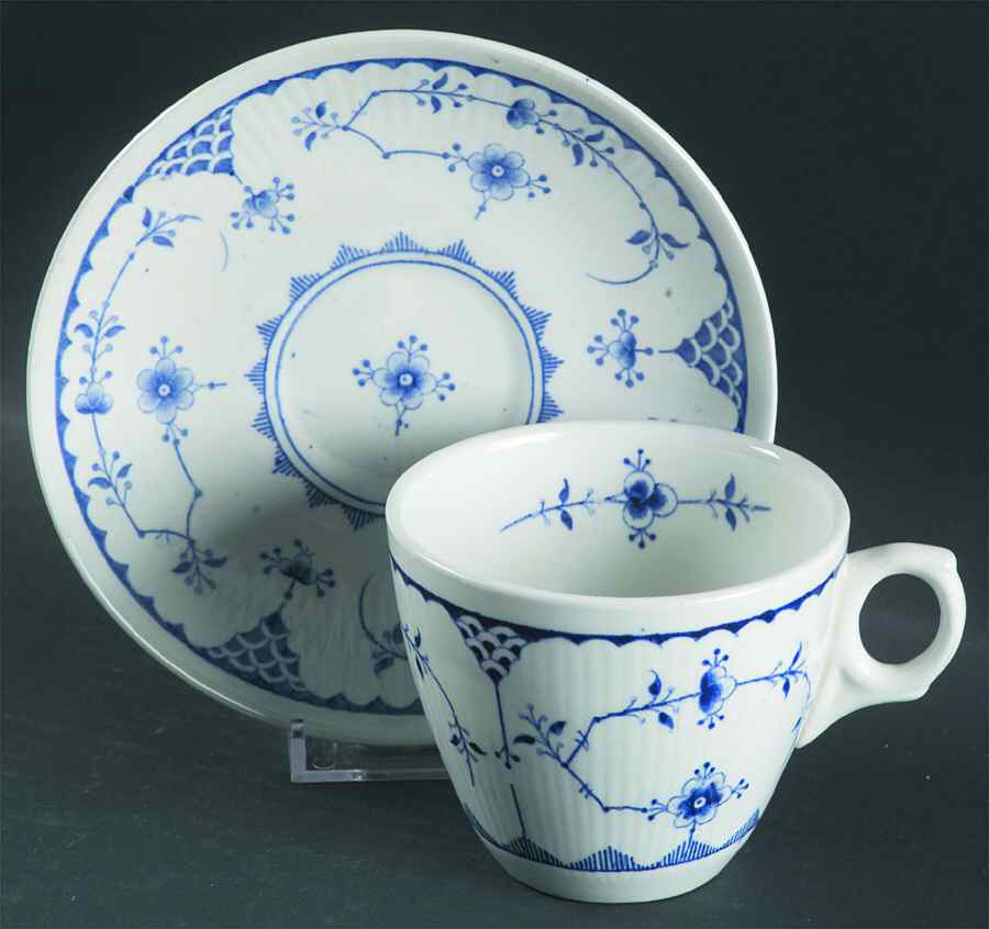 Denmark Blue Oversized Cup & Saucer Set by Furnivals-1