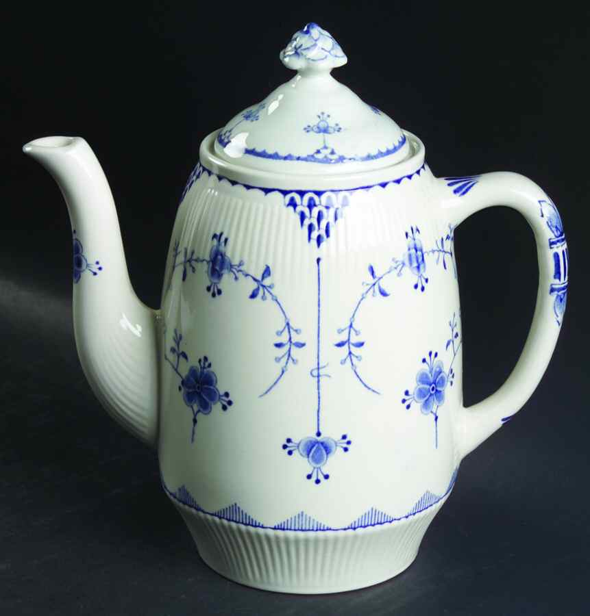 Denmark Blue Coffee Pot & Lid by Furnivals-1