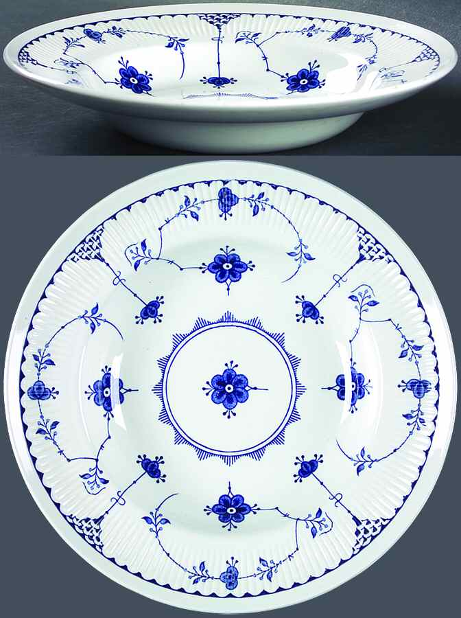 Denmark Blue Large Rim Soup Bowl by Furnivals-1