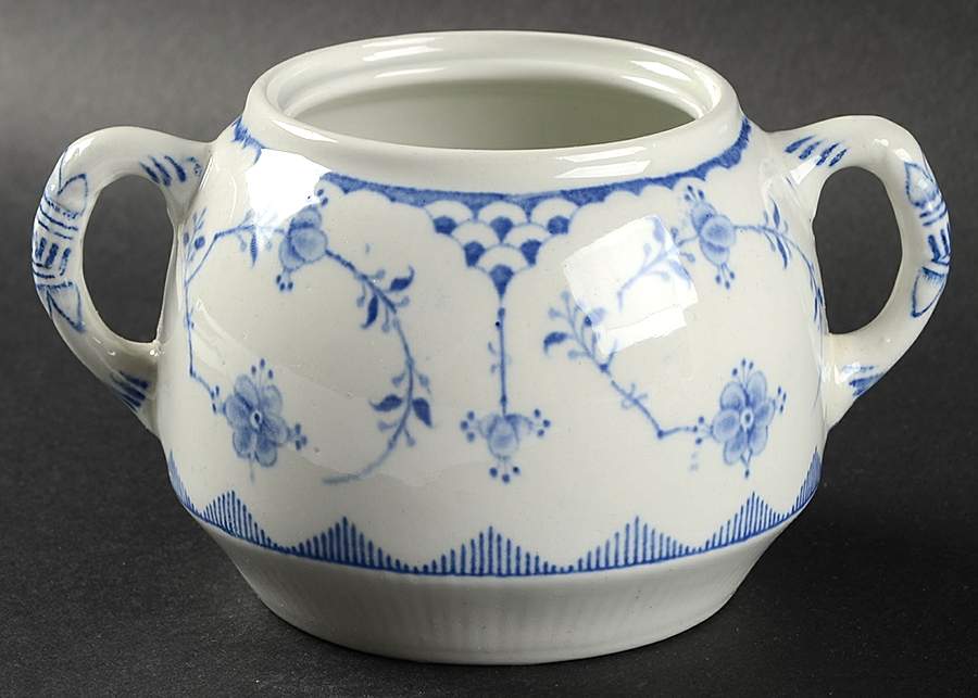 Denmark Blue Sugar Bowl No Lid by Furnivals-1