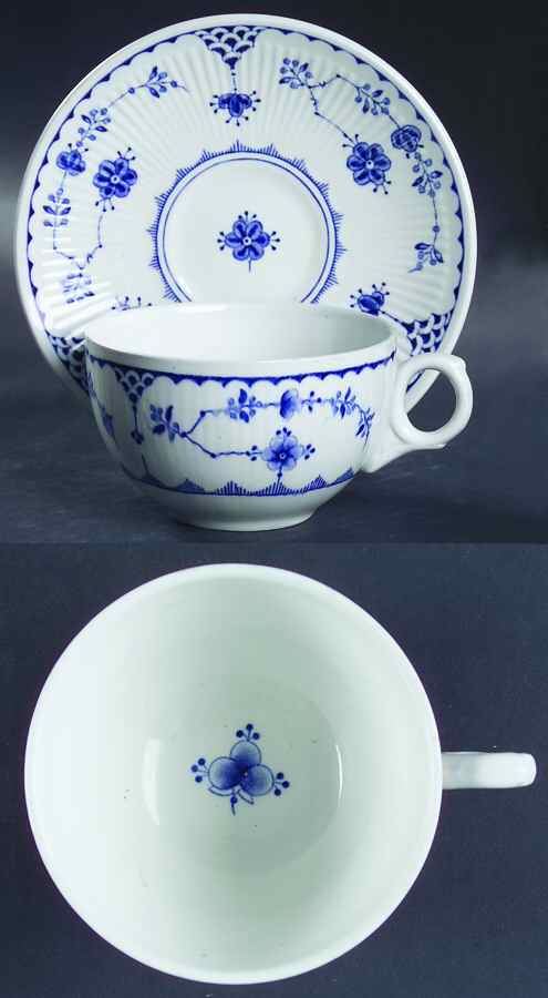 Denmark Blue Flat Cup & Saucer Set by Furnivals-1
