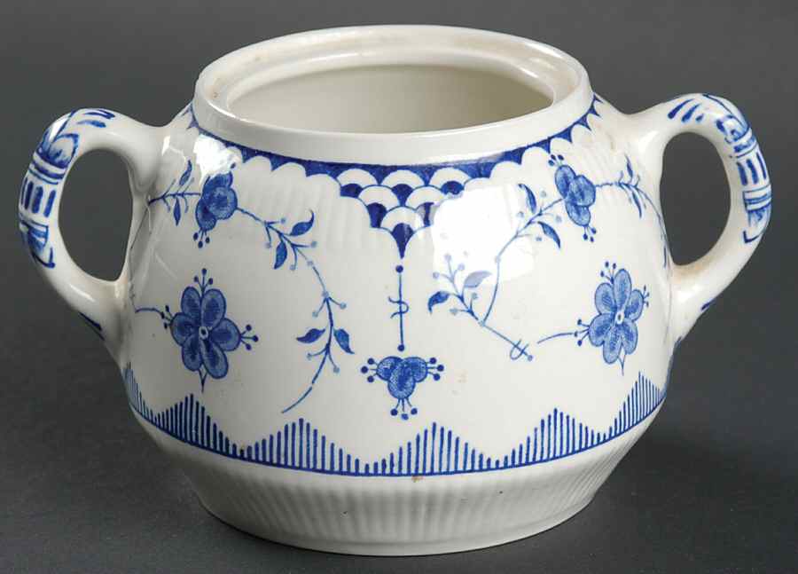 Denmark Blue Sugar Bowl No Lid by Furnivals-1