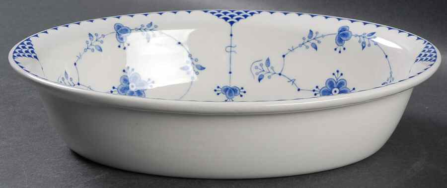 Denmark Blue 10" Oval Vegetable Bowl by Furnivals-1