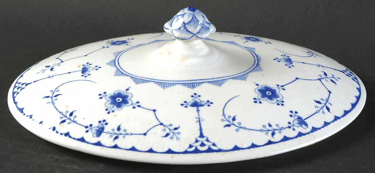 Denmark Blue Lid for Oval Vegetable by Furnivals-1