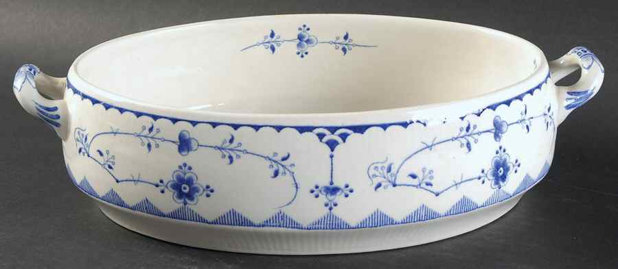 Denmark Blue Oval Vegetable No Lid by Furnivals-1