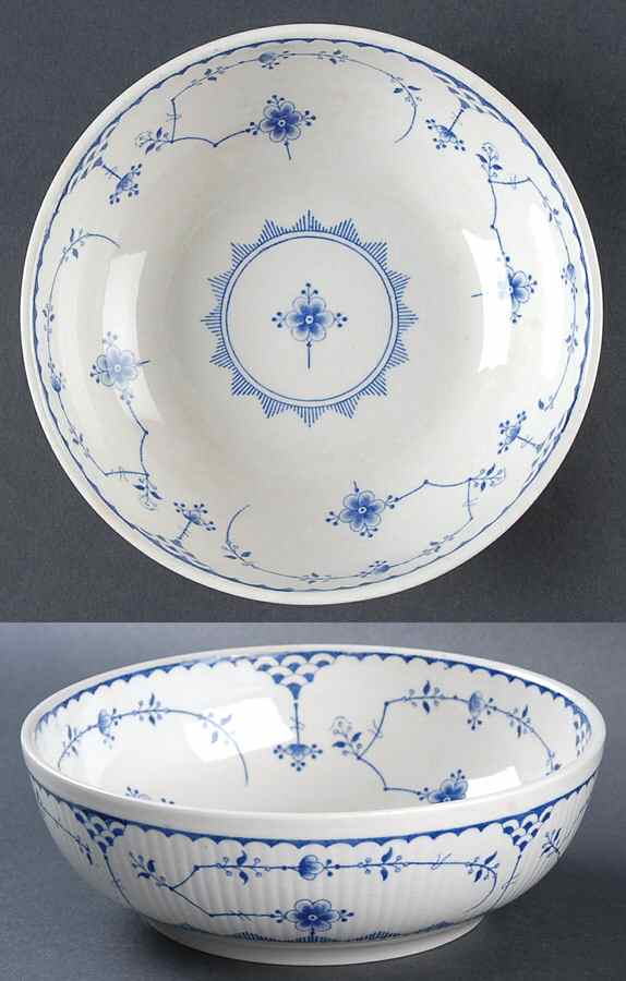 Denmark Blue 7" Round Vegetable Bowl by Furnivals-1