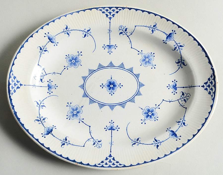 Denmark Blue 9" Oval Serving Platter by Furnivals-1
