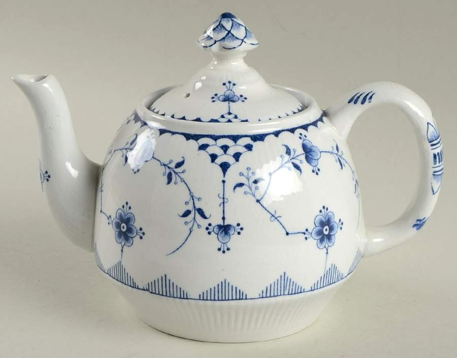 Denmark Blue Individual Teapot & Lid by Furnivals-1