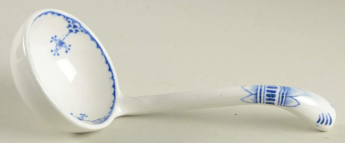 Denmark Blue Solid Piece Sauce Ladle by Furnivals-1