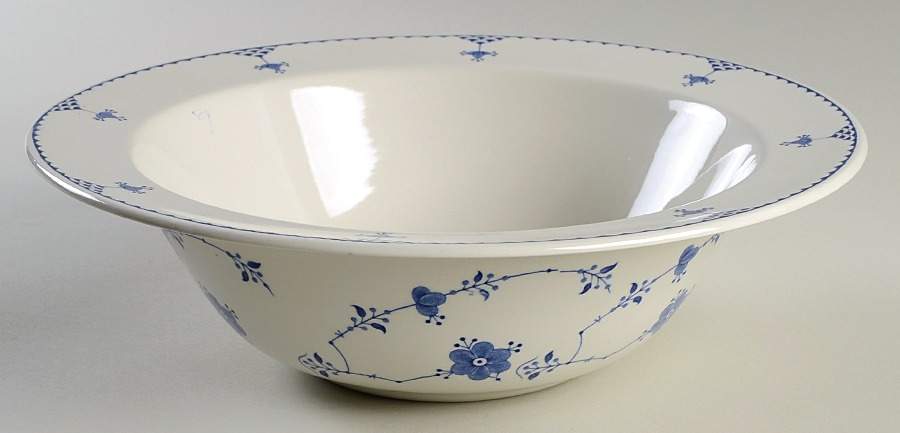 Denmark Blue Round Vegetable No Lid by Furnivals-1