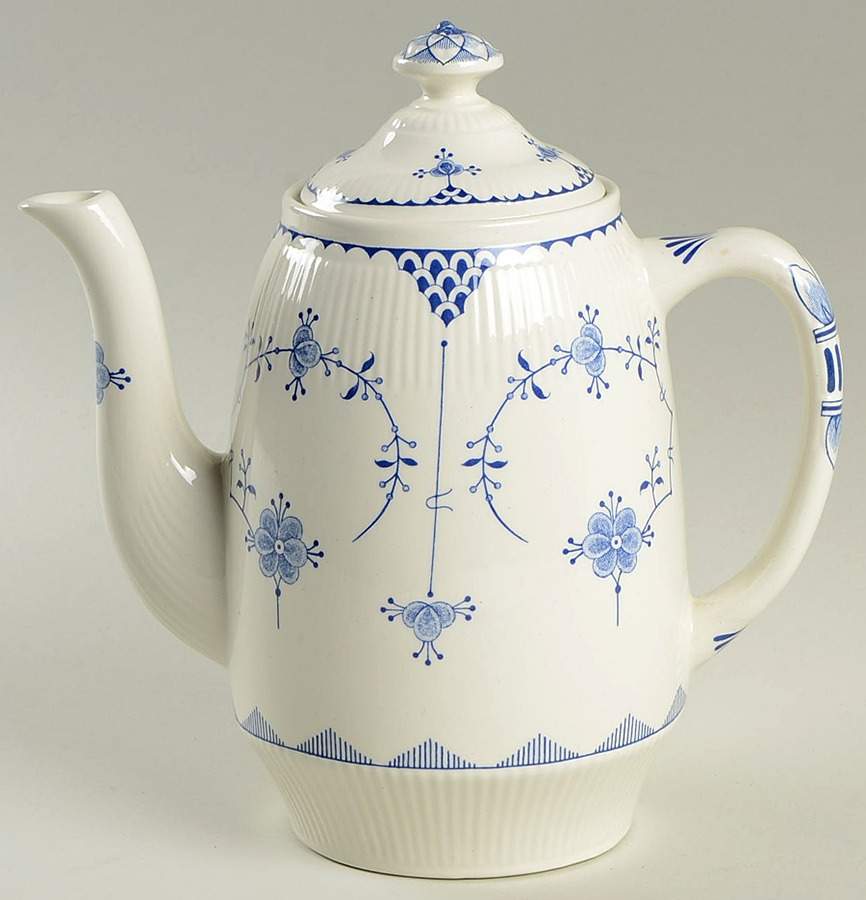 Denmark Blue Coffee Pot & Lid by Furnivals-1