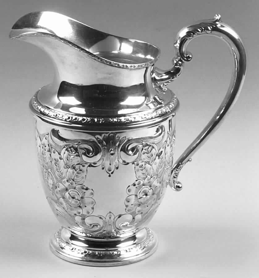 Talisman Rose (Sterling, 1948, Handchased, Hollow) Sterling Water Pitcher by Frank Whiting-1