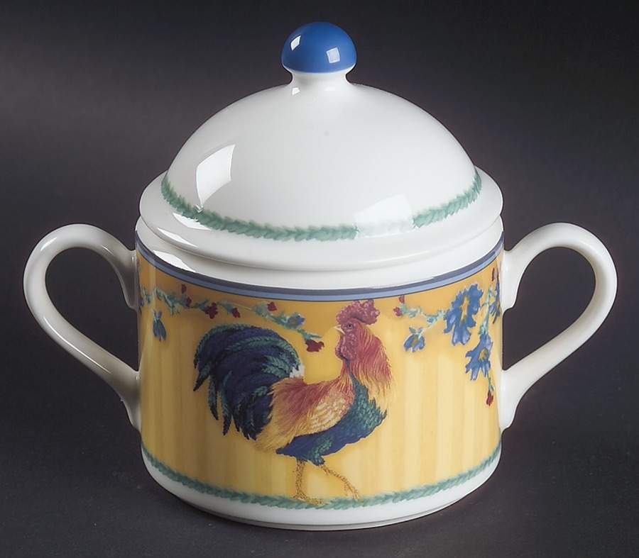 Coq Du Village Sugar Bowl & Lid by Fitz & Floyd-1