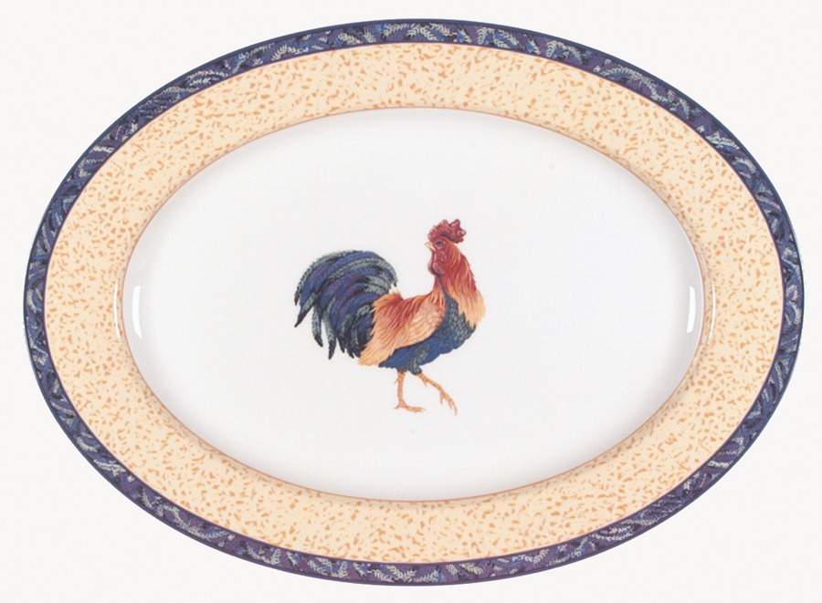 Coq Du Village 17" Oval Serving Platter by Fitz & Floyd-1