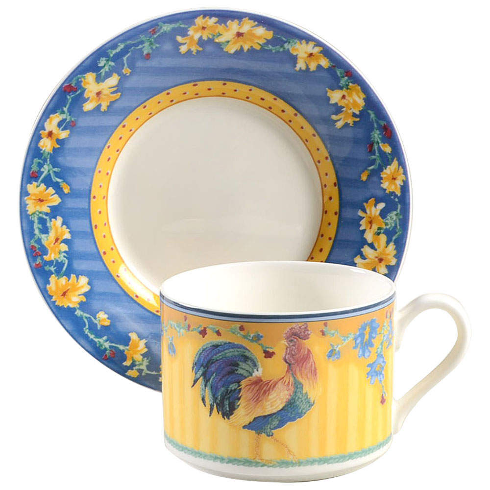 Coq Du Village Flat Cup & Saucer Set by Fitz & Floyd-1