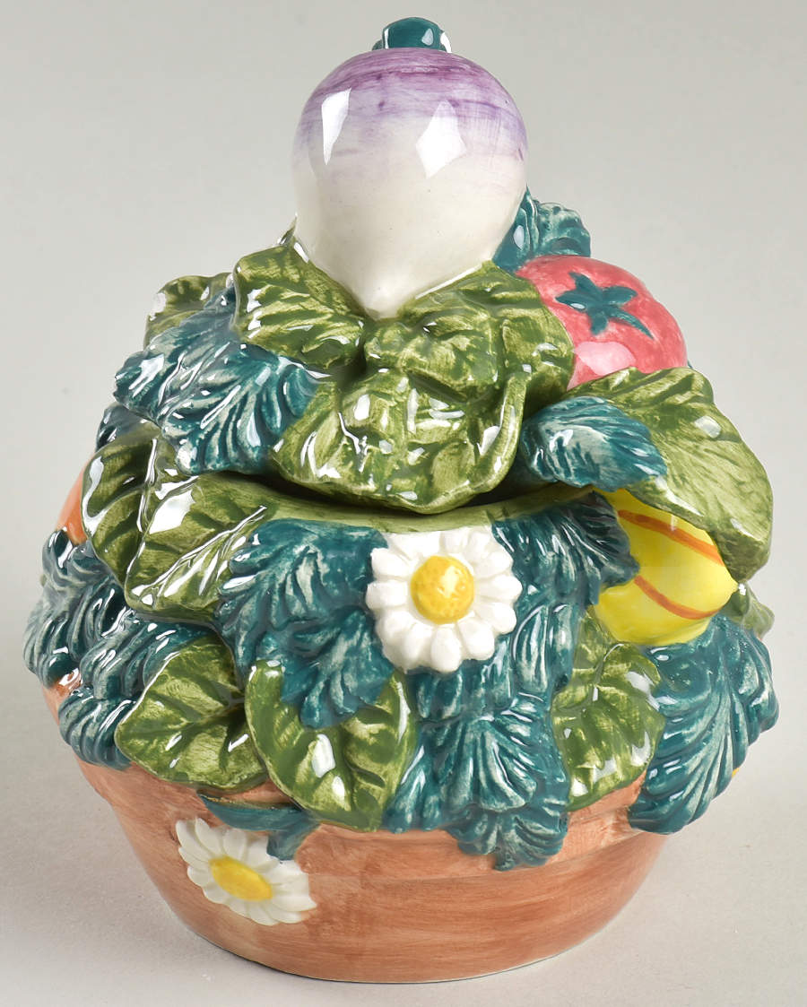 Coq Du Village Figural Sugar Bowl with Lid & Spoon by Fitz & Floyd-1