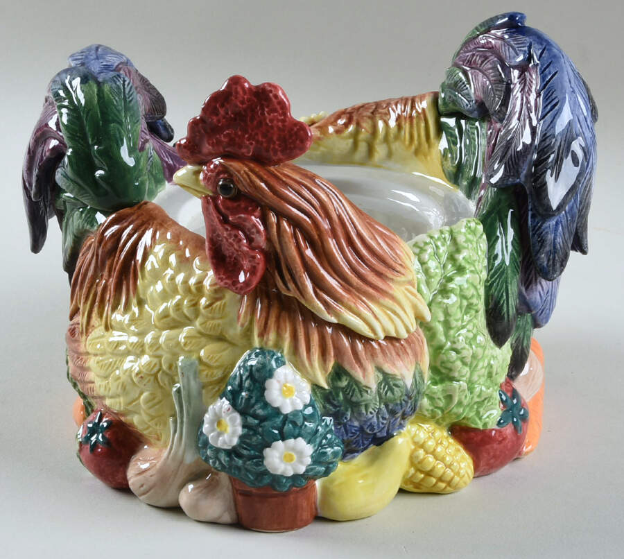 Coq Du Village Figural Pillar Candleholder by Fitz & Floyd-1