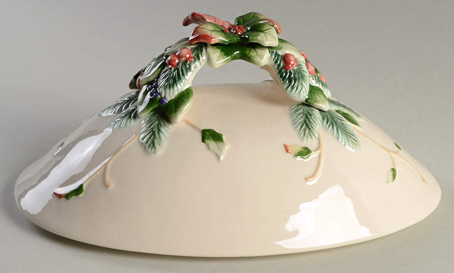 Winter Holiday Lid for 2.5 Quart Oval Covered Casserole by Fitz & Floyd-1