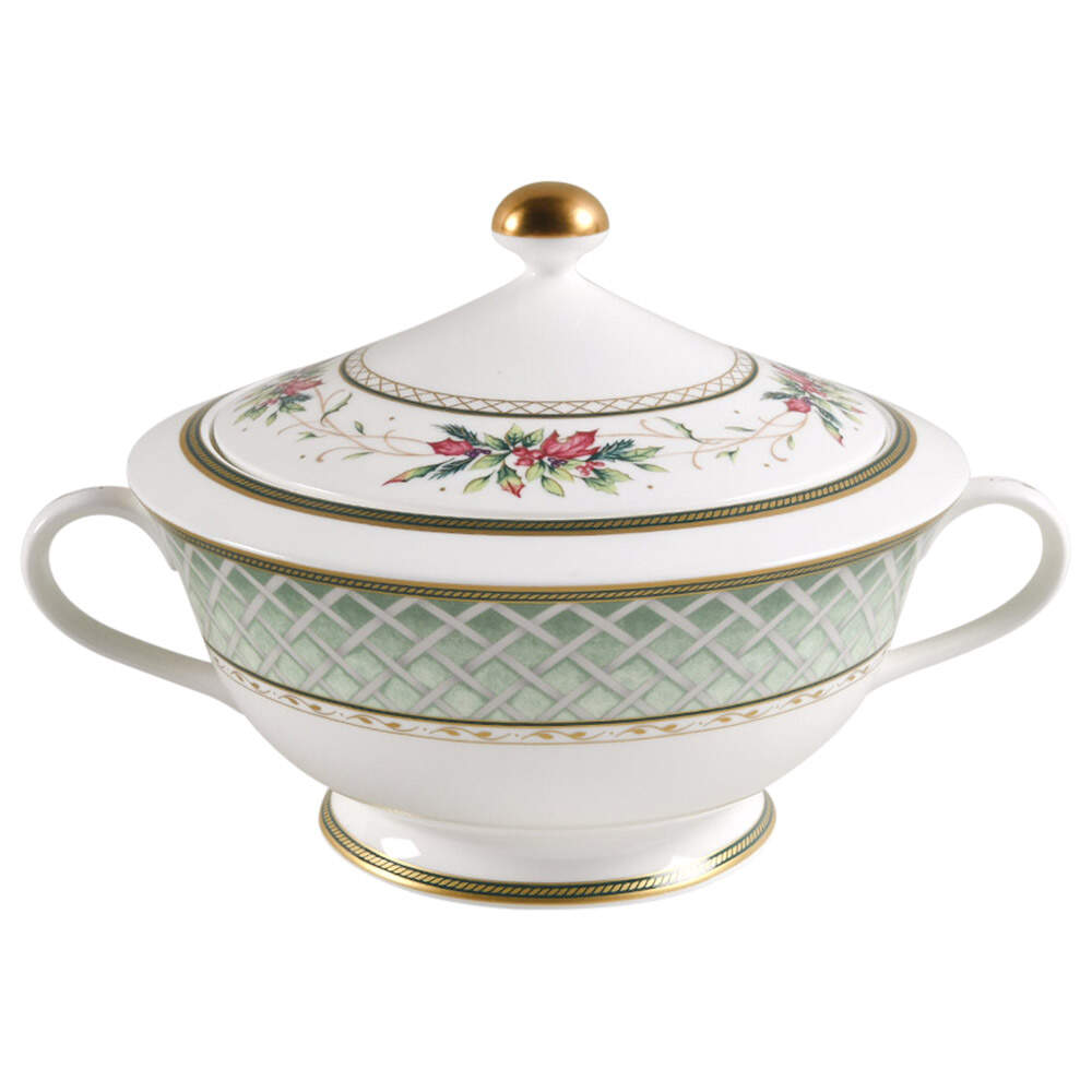 Winter Holiday Round Covered Vegetable by Fitz & Floyd-1