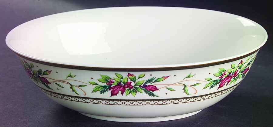 Winter Holiday 9" Oval Vegetable Bowl by Fitz & Floyd-1
