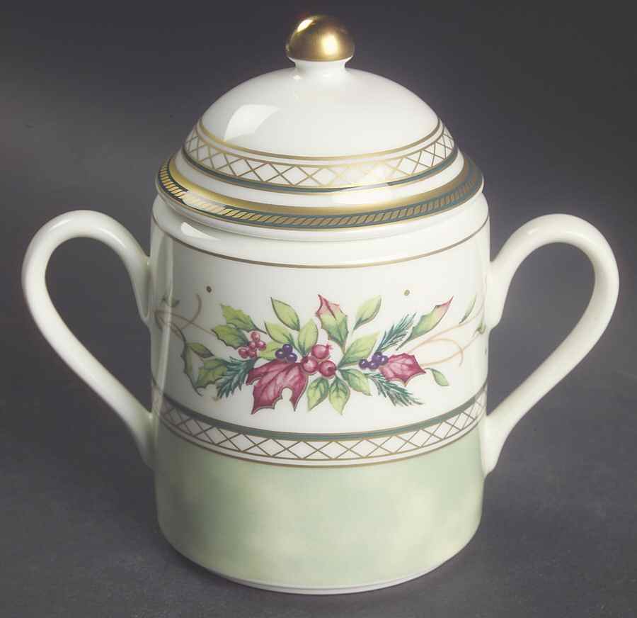 Winter Holiday Sugar Bowl & Lid by Fitz & Floyd-1