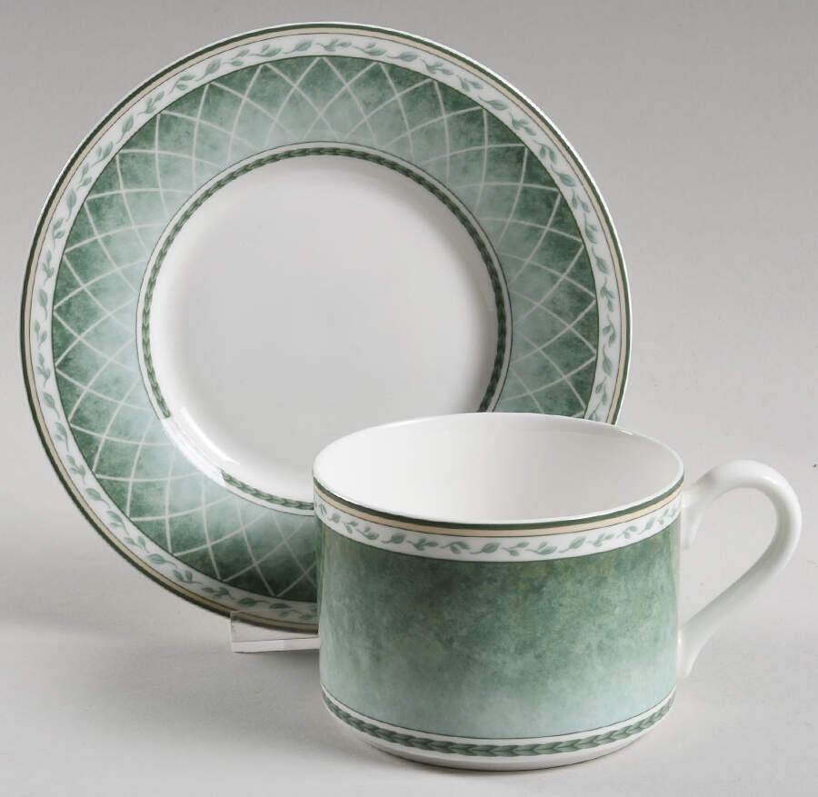 Garden Greens Flat Cup & Saucer Set by Fitz & Floyd-1