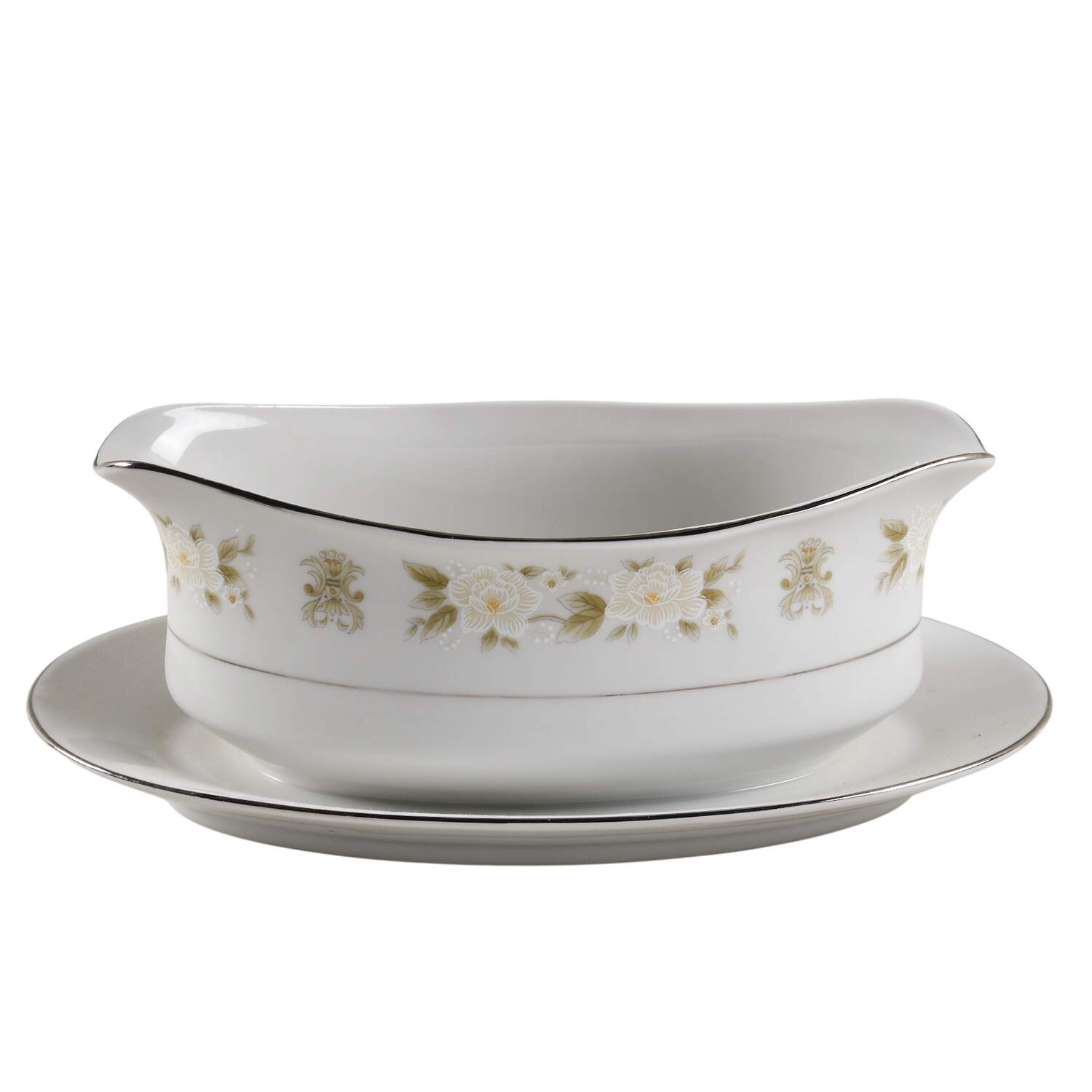 Andora Gravy Boat with Attached Underplate by Fine China of Japan-1