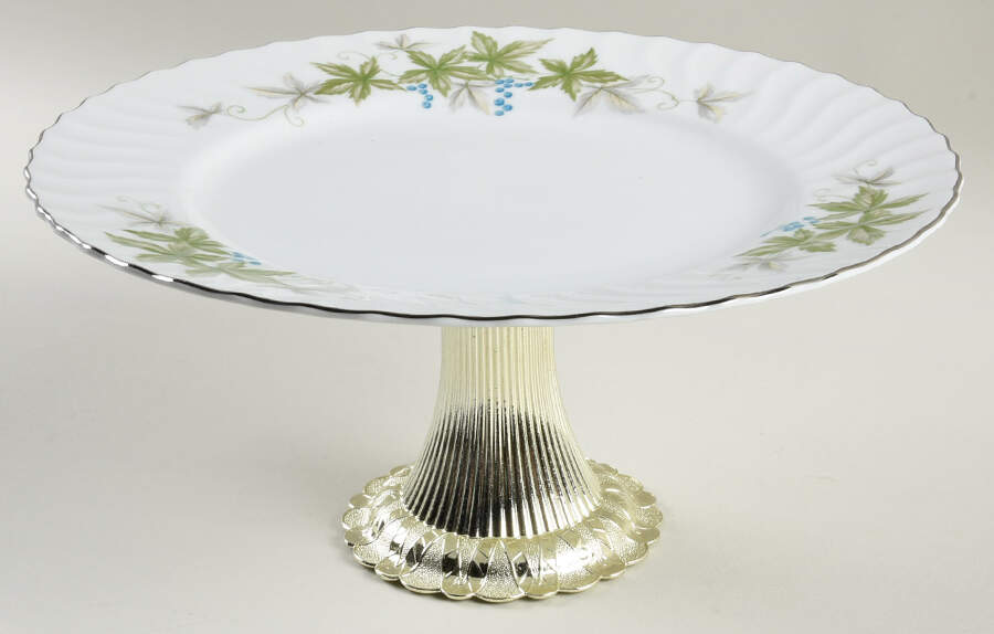 Garland Cake Stand with 4"-5" Metal Pedestal  Hc by Fine China of Japan-1