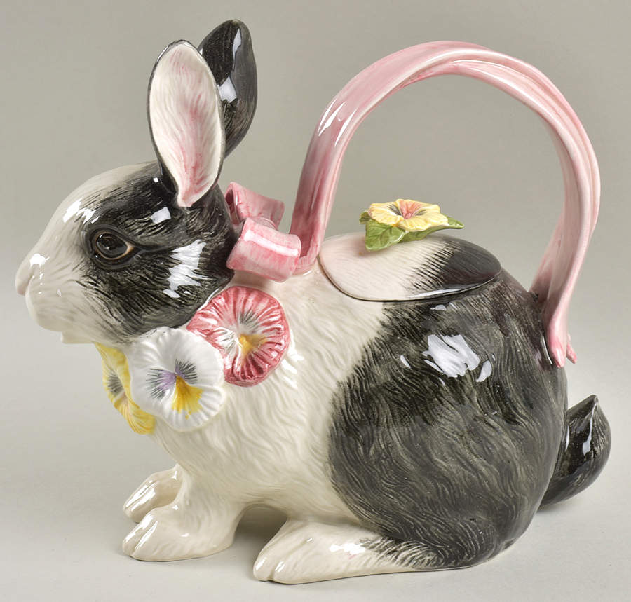 Pansy Parade Figural Teapot & Lid by Fitz & Floyd-1
