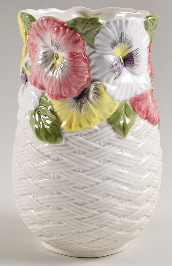 Pansy Parade 8" Vase by Fitz & Floyd-1