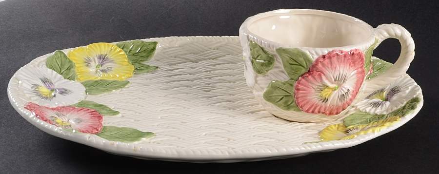 Pansy Parade Snack Plate & Cup Set by Fitz & Floyd-1