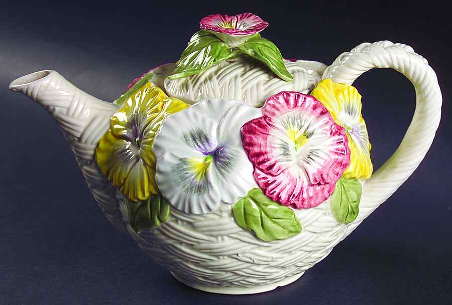 Pansy Parade Teapot & Lid by Fitz & Floyd-1