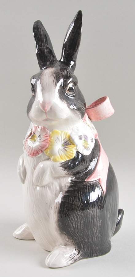 Pansy Parade Large Rabbit Figurine by Fitz & Floyd-1