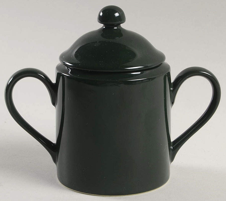 Total Color Spectrum Hunter Green Sugar Bowl & Lid by Fitz and Floyd-1