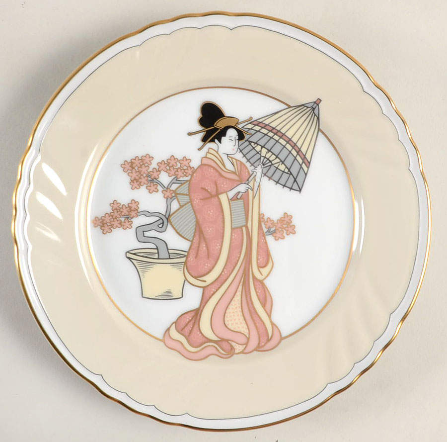 Strolling Geishas Salad Plate by Fitz & Floyd-1